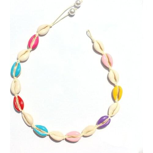 BUDROVKY Popular Natural Shell Necklace Bracelet Set Seven-Color Natural Shell Necklace Marine Ornament