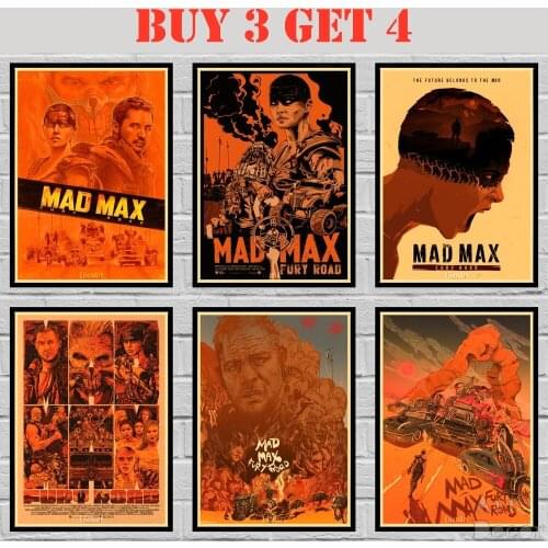 36 Designs Mad Max Kraft paper Poster Home Decal Art Painting Funny Wall Sticker 42X30cm
