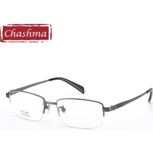 Width 140 Titanium Frame Men Eyewear Half Frame Semi Rimmed Design Prescription Glasses Spectacles Gafas