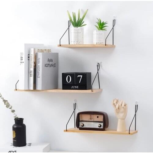 Nordic Iron Wooden Decorative Wall Shelf Storage Rack Organization for Kitchen/ Kid Room DIY Wall Decoration Holder Home Decor