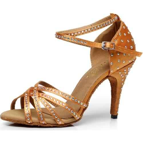 Discounts Jazz Salsa High Heels Ladies Golden Social Newmen Brands Urban Pole Modern Heel Rhinestone