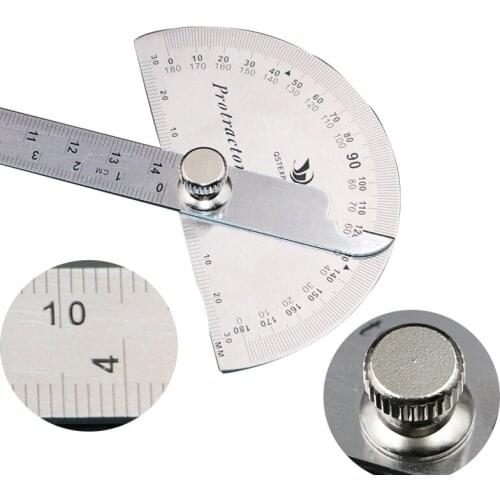 Stainless Steel 180 degree Protractor Angle Finder with 4 Inch Arm Measuring Ruler Tool