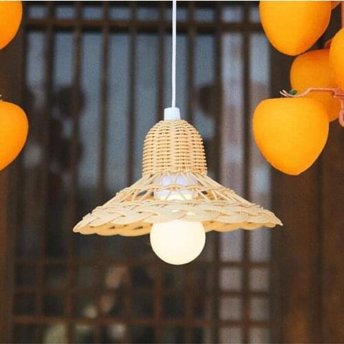 Vintage Handmade Rattan Lampshade Photo Prop Accessories Kids Room Nursery Dorm Decoration Ceiling Light Cover Home Decor Gifts