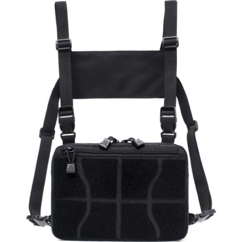 Military Tactical Chest Rig Bag Unisex Adjustable Fanny Pack Multi-Functional Molle Tool Pouch Shoulder Bag Tactical Vest Bag