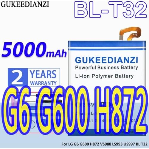 High Capacity GUKEEDIANZI Battery BL-T32 5000mAh For LG G6 G600 H872 VS988 LS993 US997 BL T32