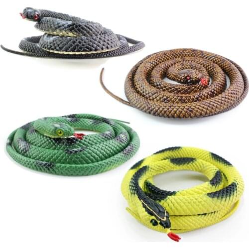 Funny Simulation Rubber Snake Kids Toys Shocker Scary Fake Snake Tricky Spoof Halloween Jokes Prank Prop Antistress Toys Gifts