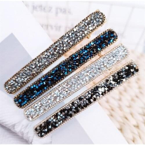 Women Shining Crystal Rhinestone Hairpins Barrettes Headwear Hair Ornament Girl Geometric Hair Clips Hairgrip Hair Accessories