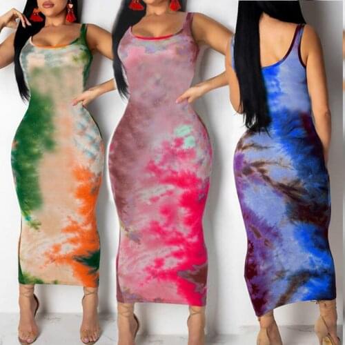 Fashion Womens Ladies Boho Long Maxi Dress Sleeveless Bodycon Summer Holiday Beach Dresses Sundress Plus Size S-XXL