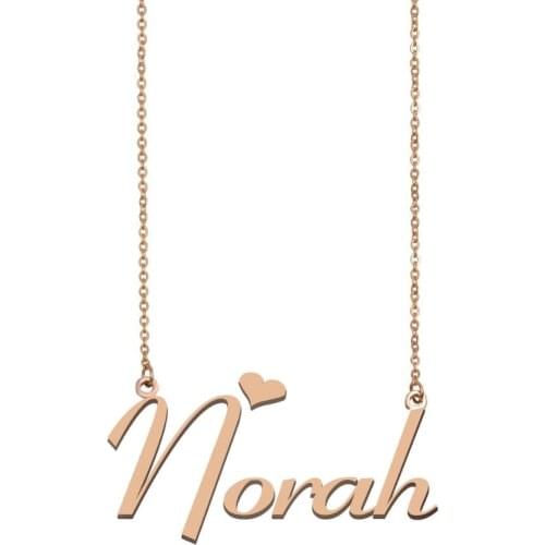 Norah Name Necklace for Women Custom Nameplate Girls Pendant Best Friends Birthday Wedding Christmas Mother Days Gift