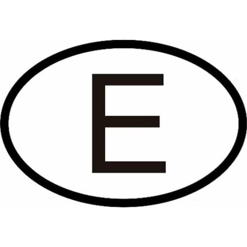 14.7CM*10CM E SPAIN COUNTRY CODE OVAL CAR STICKER VINYL DECAL Laptop Suitcase Helmet Skateboard Sticker