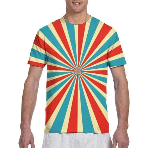 2020 Men T Shirt T-Shirt Summer Tops Tees Crew Neck tshirt Men Short Sleeve Shirt Retro Ray Pastel Sun Burst