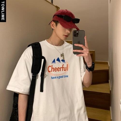 2021 New Summer Men Letter Print Short Sleeve Cotton T shirts Japanese Streetwear Couple Clothes Women Loose Casual Tops Tees