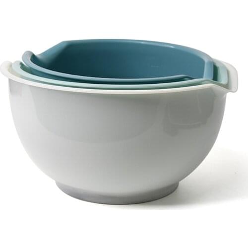 3pcs Mixing Bowl Set Plastic Salad Bowl For Noodle Rice Vegetable Fruit Soup Food Container Mixing Bowls Household Tableware