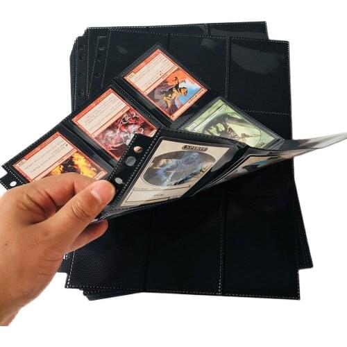 30 Pages, 540 Pockets, Side Loading Black Color Card Album Page/Binder Protector Mtg TCG Pokemon Yu-Gi-Oh Card Binder Pages