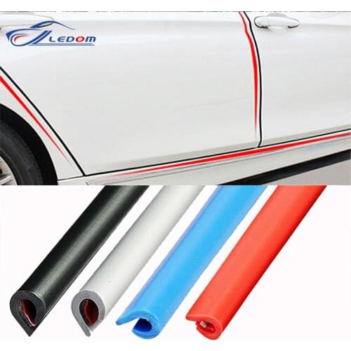5m/10m U Type Universal Car Door Protection Edge Guards Trim Styling Moulding Strip Rubber Scratch Protector For Car Auto