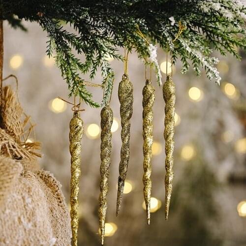 5Pcs Merry Christmas Decorations 13cm Creative Simulation Icicle Christmas Tree Hanging Pendant Ornaments Navidad Natal 2022