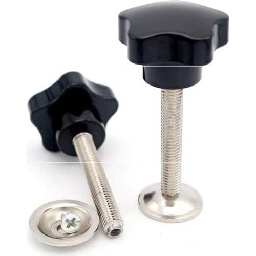 5PCS Hand-tightening Screw M8/M10 Torx Internal Thread Clamping Screw with Pressure Piece Five-star Handle Home Hardware