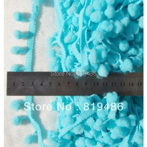 5Yards/Lot cute New Arrival ICECREAM BLUE color PomPom fringe trim draper ball Accessories sew 0.8" ball