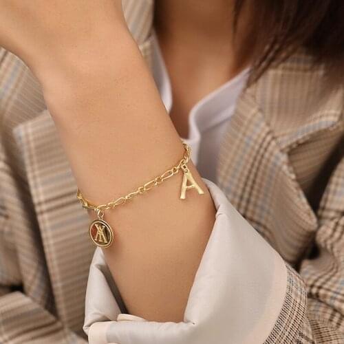 925 sterling silver bracelet personality Human face moon round letter cone bracelet fashion trend wild woman girl hand jewelry