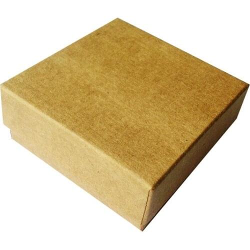 Free shipping wholesale 50pcs/lot Square Necklace Paper Box Bracelet Bangle Packaging Box Jewellery Kraft Paper Box 8*8*3.5cm