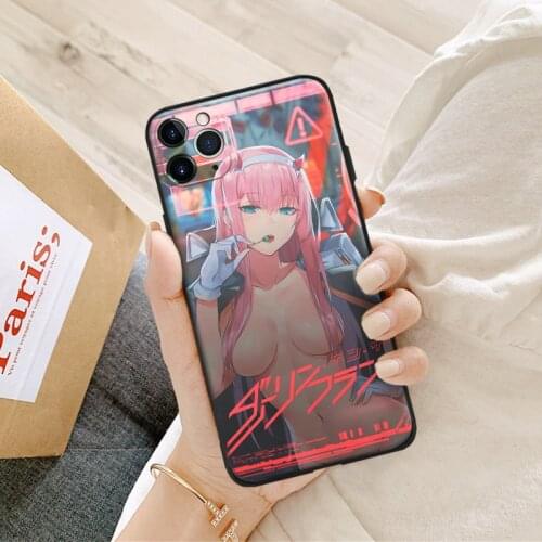 Zero Two Darling in the FranXX Glass Soft Silicone Phone Case FOR IPhone SE 6s 7 8 Plus X XR XS 11 12 Mini Pro Max Cover Shell