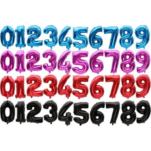 50pcs Wholesale 30inch Pure Blue Red Black Digital Foil Balloon Birthday Anniversary Wedding Party Decor Inflatable Air Number