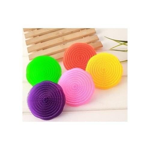 With handle to remove dandruff soft glue baby silicone shampoo comb baby adult cleaning baby massage shampoo brush