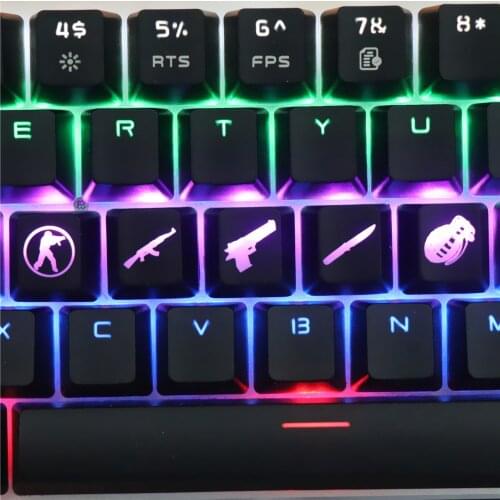 DIY CS GO Backlit Gaming Keycaps Key Button For Cherry MX Axis Mechanical Keyboard Key Cap R4 Height Game Accessories ABS Cap