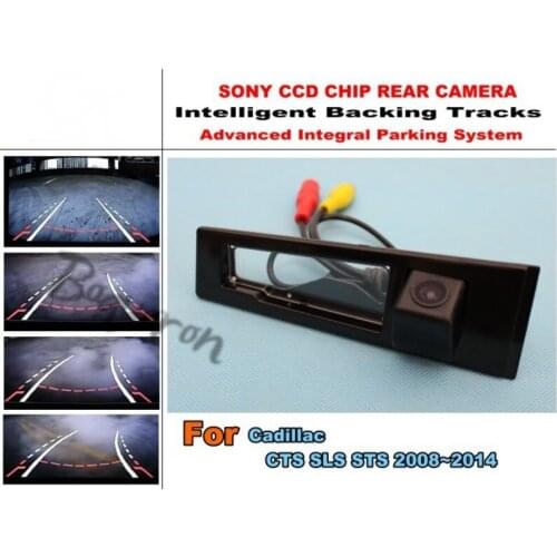 For Cadillac CTS SLS STS 2008~2014 Smart Tracks Chip Camera / HD CCD Intelligent Dynamic Parking Car Rear View Camera
