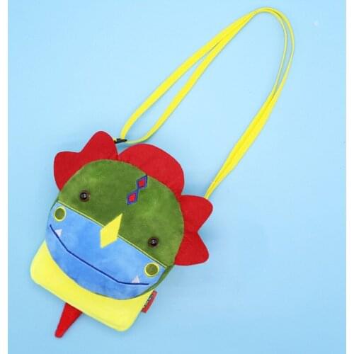 Girls Shoulder Bag Cute Kawaii Plush Dinosaur Sling Bag Messenger Bag Kids Keys Coin Purse Lovely Princess Mini Handbag