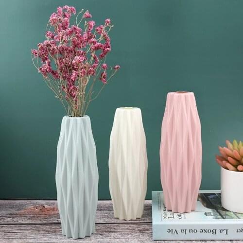 Home Flower Vase Home Flower Arrangement Living Room Origami Plastic Nordic Style Home Decoration Ornament Home Decor