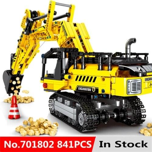 City Engineering Construction Machinery Excavator Bulldozer Building Block Compatible Technical Brick Toys For Children