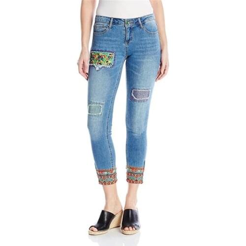 Spanish D National Style Embroidered Beaded jeans