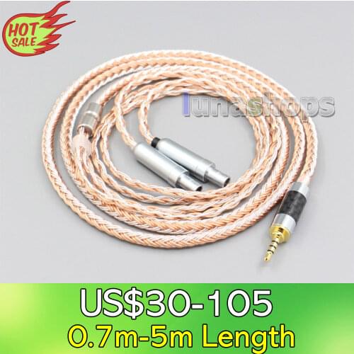 LN005844 2.5mm 3.5mm XLR Balanced 16 Core OCC Silver Mixed Headphone Cable For Sennheiser HD800 HD800s HD820 HD820s