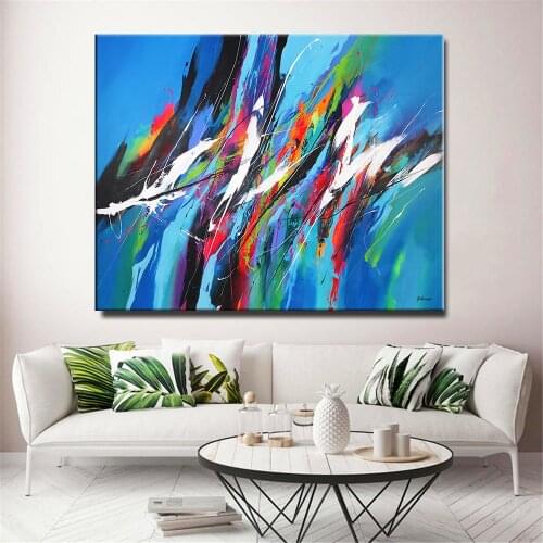 Nordic Abstract Colorful Blue Canvas Painting Poster And Print Unique Home Decor Wall Art Pictures For Living Room Bedroom