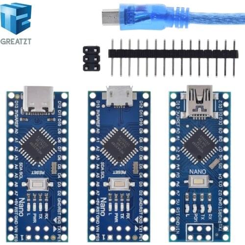 Type-C / Micro USB Nano 3.0 With the bootloader compatible Nano 3.0 controller for arduino CH340 USB driver 16Mhz ATMEGA328P