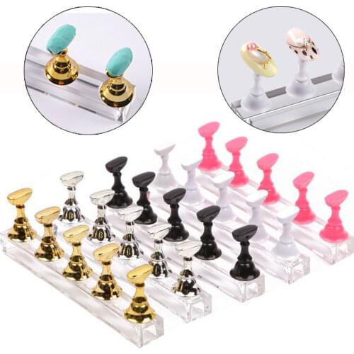 1 Set Magnetic Nail Practice Holder Gel Polish Display Stand Acrylic Crystal Showing Shelf Manicure Nail Art Tool