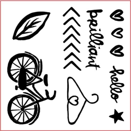 Small clear stamps for scrapbooking Eco-friendly bicycle,vintage typewrite,word map craft stamps