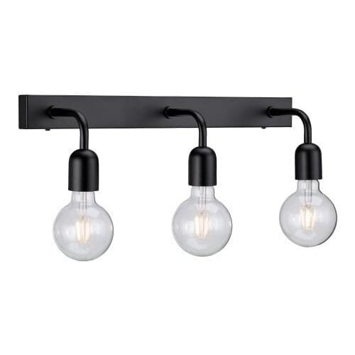 Kule Aydınlatma Metal Siyah Gövde 3'lu E-27 Duylu Duvar Aplik