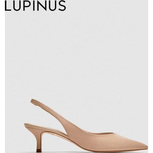 LUPNUS Fashion Women High Heels Sandals Pointed Toe Slingback Shoes Women Snake Women Casual Chunky Shoes Summer Shoes Women