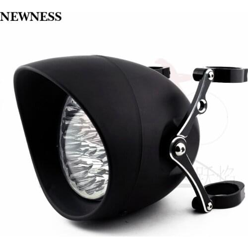 Motorcycle Bullet Headlight Side Mount LED 39-41mm CNC Bracket Spot HI/Low Beam For Harley Bobber Chopper Custom