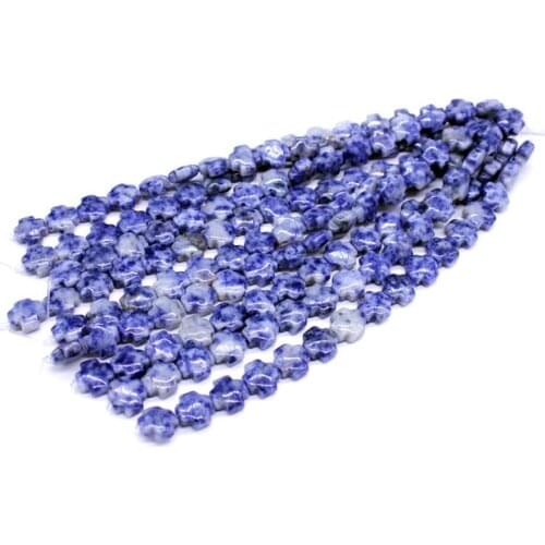 Wholesale 17PCS/lot Natural Semi-Precious Stone Cross DIY Jewelry Beads Necklace Multicolor