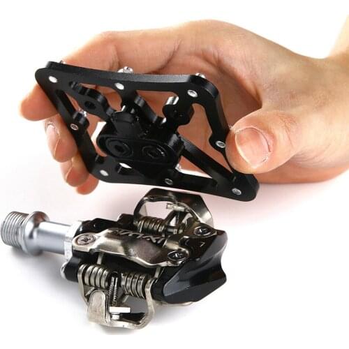 Aluminum alloy CNC bicycle pedal platform converter mountain bike lock pedal modification platform splint clasp lock