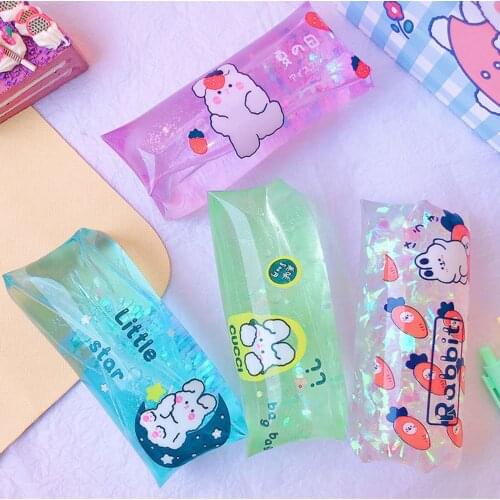 Squeezing Type Decompression Toy Rabbit/Bear/Girl Print Stress Relief Elastic Handheld Toys Random Colors