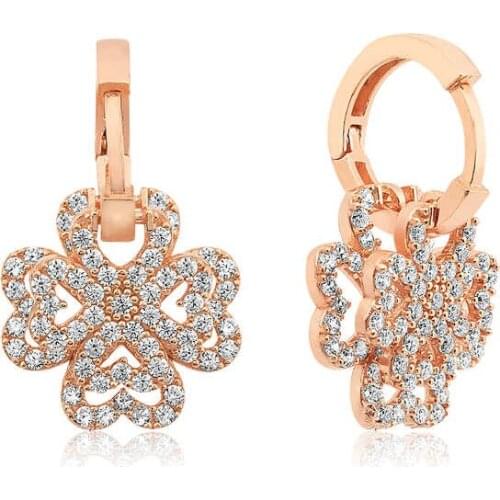 Tevuli 925 Sterling Silver Three-Dimensional Clover Earrings