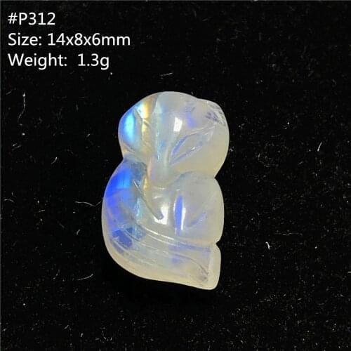 Top Natural Blue Light Moonstone Pendant For Women Lady Man Fox Carved Crystal Beads Love Gift Healing Luck Stone Jewelry AAAAA