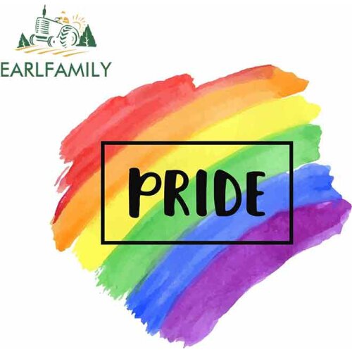 EARLFAMILY 13cm x 12.3cm for Gay Pride Rainbow LGBT Car Stickers Vinyl JDM Bumper Trunk Truck Graphics Waterproof Anime Decal