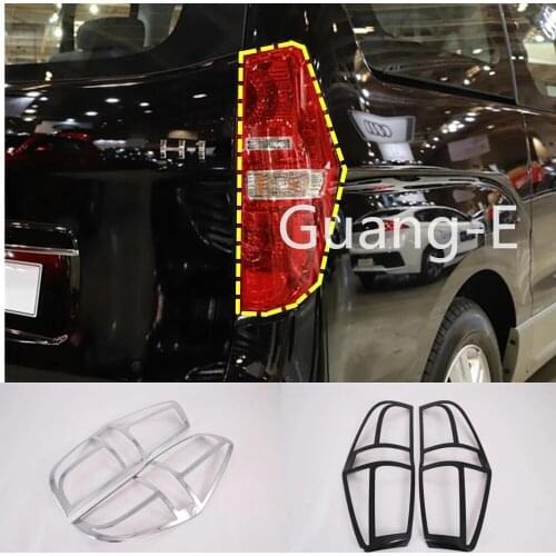 High Quality Car ABS Chrome Trim Back Tail Rear Light Lamp Frame Parts 4pcs For Hyundai Starex H-1 2018 2019 2020