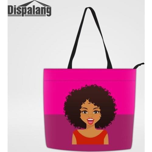 Women Portable Shopping Handbag African Girl Print Totes Bags Female Large Grocery Top-handle Bag Shopper Shoulder Storage Bag