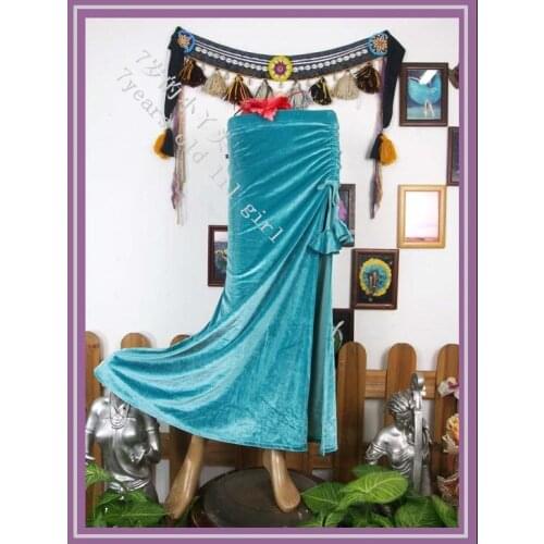 Bellydance Costume Tribal Fusion velvet skirt with Open Slit SRA5
